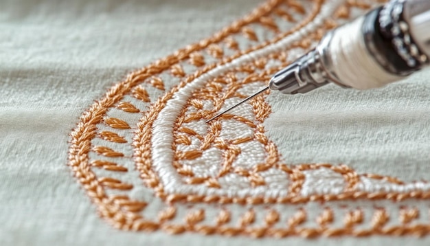 Detaliu cusătură manuală